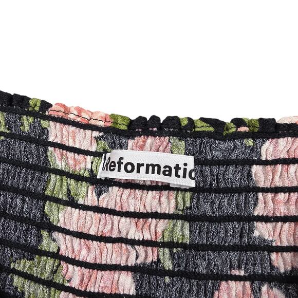 Reformation Tank Top Black Pink Floral Camisole Adjustable Straps - Picture 3 of 6